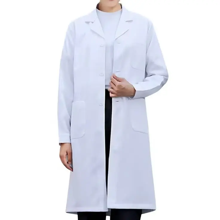 Áo khoác bác sĩ/áo khoác phòng thí nghiệm tay dài cổ điển dành cho nam giới